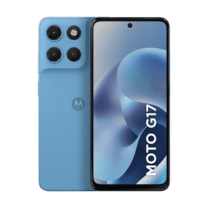 Smartphone Motorola Moto g17 128GB 4GB RAM + 8GB RAM Boost, camera 50MP Sony Lytia 600, tela FHD+ 60hz, bateria 5200 mAh - Azul Claro