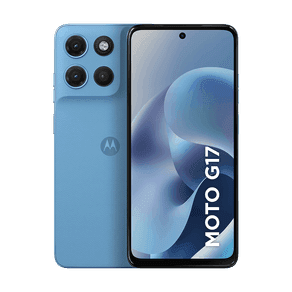 Smartphone Motorola Moto g17 256GB 4GB RAM + 8GB RAM Boost, camera 50MP Sony Lytia 600, tela FHD+ 60hz, bateria 5200 mAh - Azul Claro