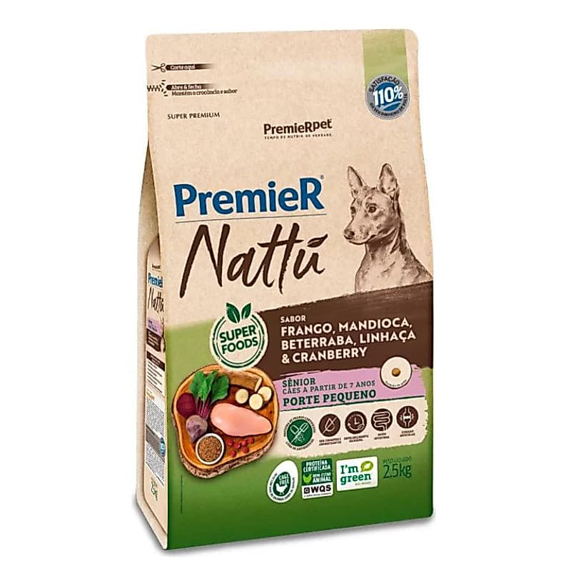 PremieR Nattu Cães Sênior Raças Pequenas Frango