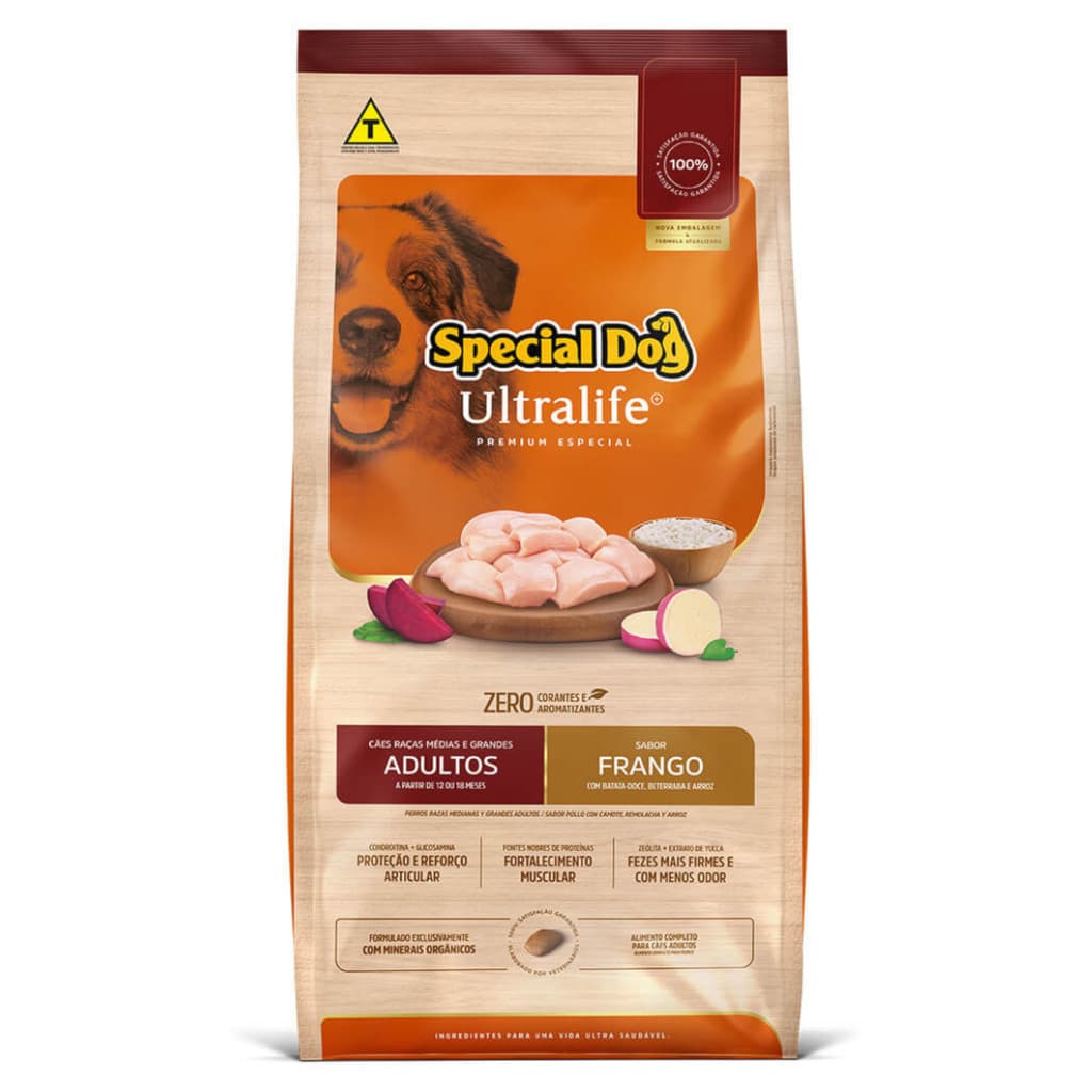 Special Dog Ultralife Cães Adultos Raças Médias e Grandes Frango