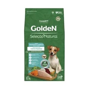 Golden Seleção Natural Mini Bits Cães Adultos Raças Pequenas Frango