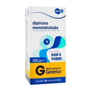 Dipirona Monoidratada 1g EMS 10 Comprimidos