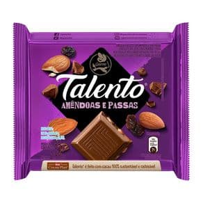 Chocolate Garoto Talento Amêndoas e Passas 85g