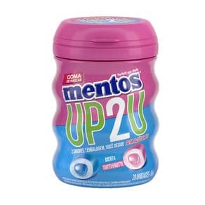 Goma de Mascar Mentos UP2U Sabor Menta e Tutti-Frutti 56g