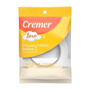 Fita Adesiva para Fralda Cremer Luxo Branca 19mm x 20m 1 Unidade