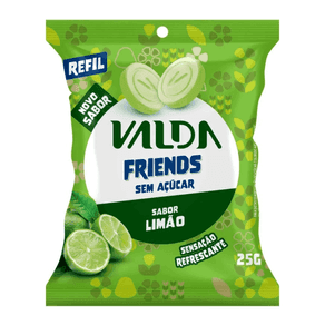 Refil Pastilhas Valda Friends Sem Açúcar Sabor Limão 25g