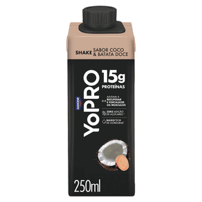 Bebida Láctea YoPRO Danone Sabor Coco com Batata Doce 250ml