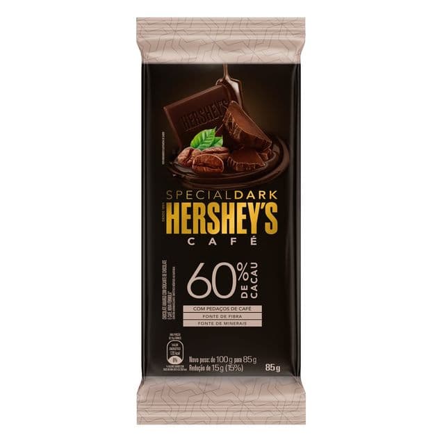 Chocolate Amargo Hershey's Special Dark Café e Crocante 85g