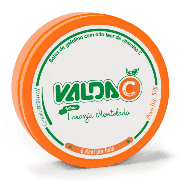 Bala Valda Vitamina C Laranja Mentolada 50g