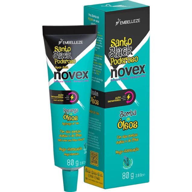 Máscara Capilar Novex Santo Black Recarga Óleos