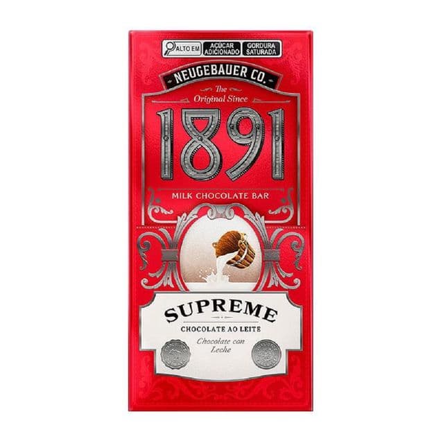 Barra de Chocolate Neugebauer 1891 Supreme Ao Leite 90g