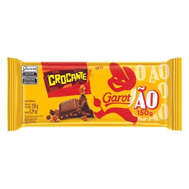 Barra de Chocolate Garoto Crocante ao Leite 150g