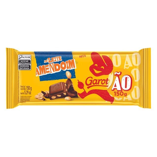 Barra de Chocolate Garoto Ao Leite com Amendoim 150g
