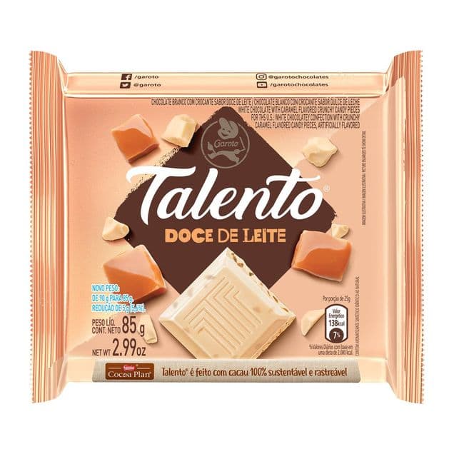 Chocolate Garoto Branco Doce de Leite 85g