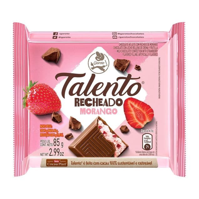 Chocolate Garoto Talento Morango 85g