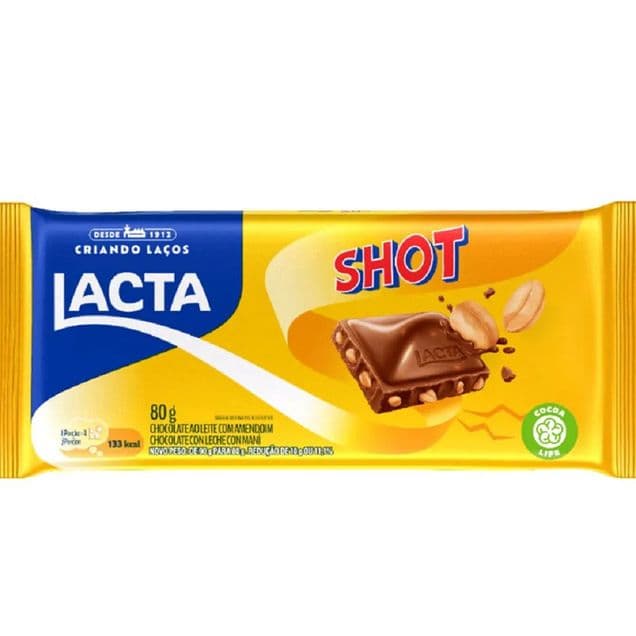 Chocolate Ao Leite Lacta Shot com Amendoim 80g