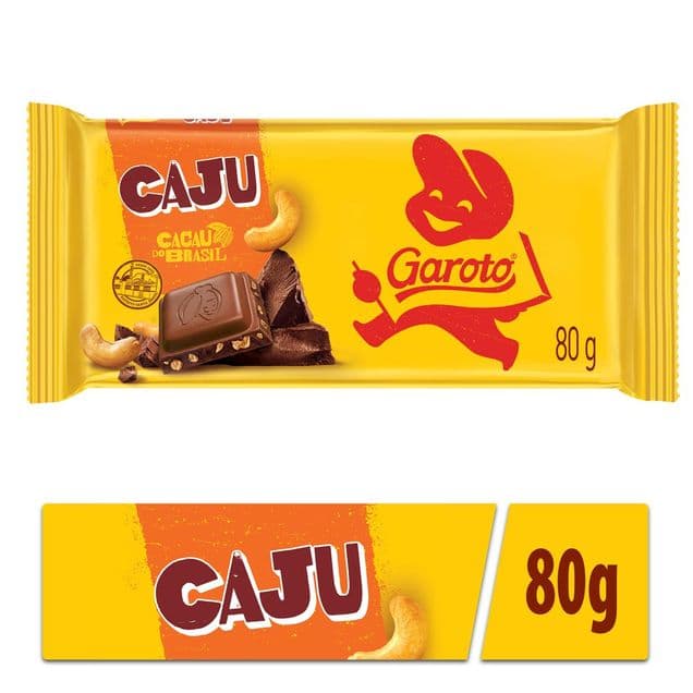 Chocolate ao Leite Garoto Castanha de Caju 80g