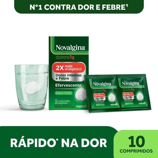 Novalgina Dipirona 1g Sanofi Aventis 10 Comprimidos