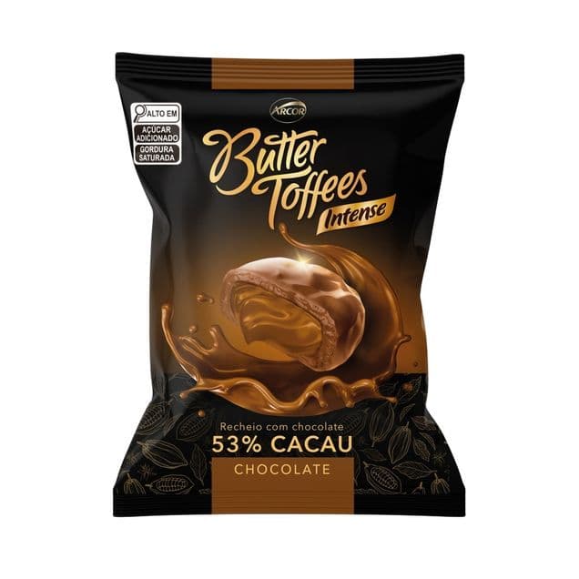 Bala Butter Arcor Chocolate 53% Cacau Recheada 90g