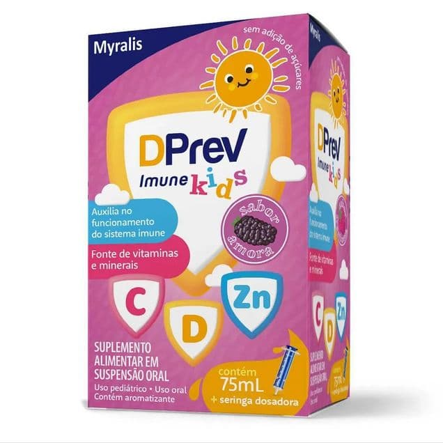Polivitamínico DPrev Imune Kids Amora 75ml Myralis 1 Frasco