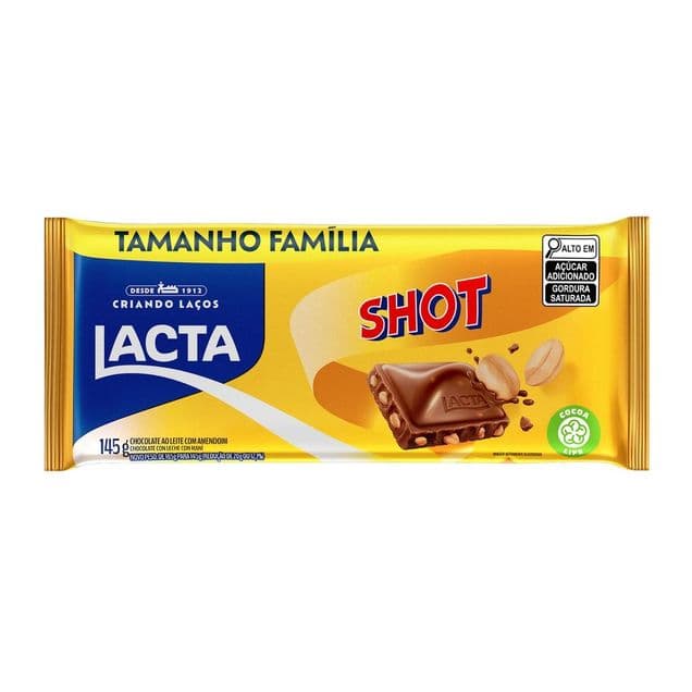 Barra de Chocolate Lacta Shot Ao Leite 145g