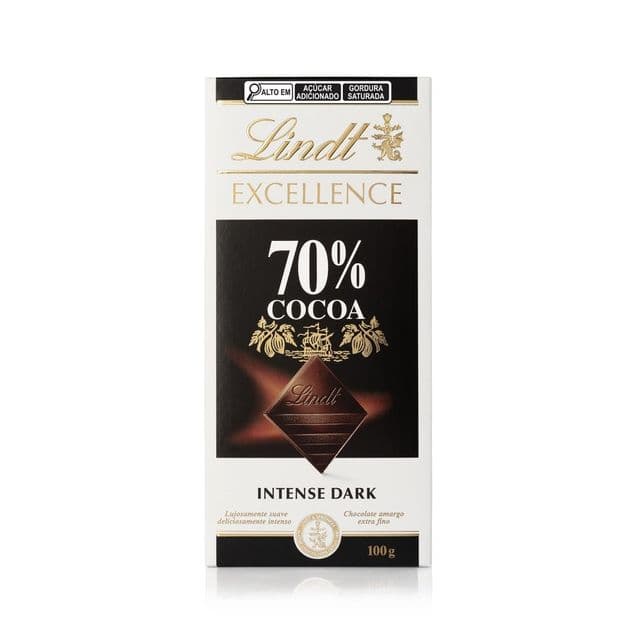 Chocolate amargo Lindt Excellence 70% Cacau Intense Dark 100g