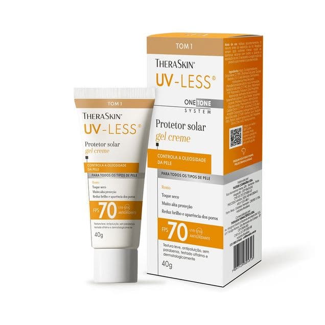 Protetor Solar Gel Creme TheraSkin UV-Less Tom 1 Fps70 40g