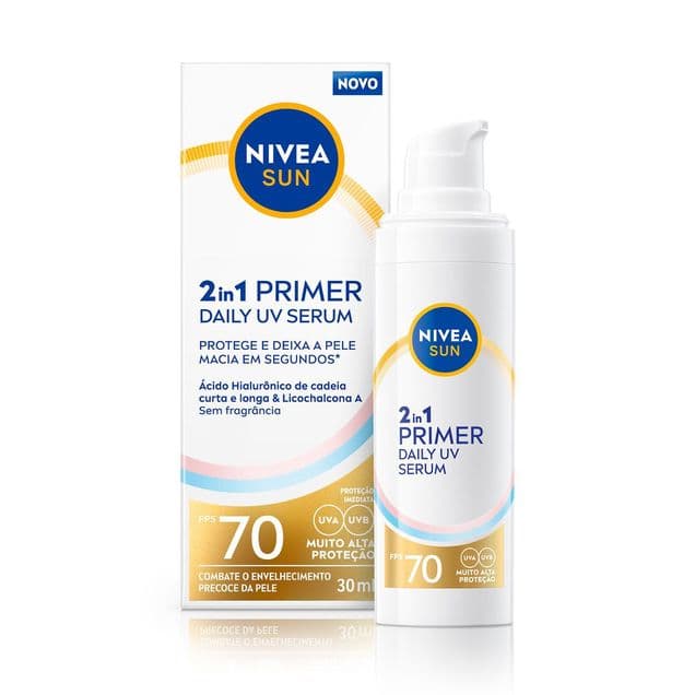 Protetor Solar Facial Nivea Sun Primer Daily UV Sérum 2 em 1 FPS70 30ml