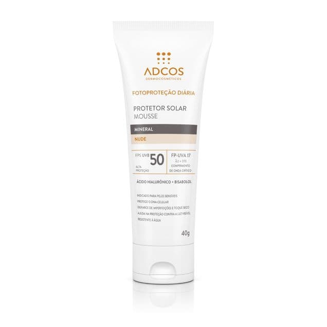 Protetor Solar Mousse Adcos Mineral Nude FPS50 50g