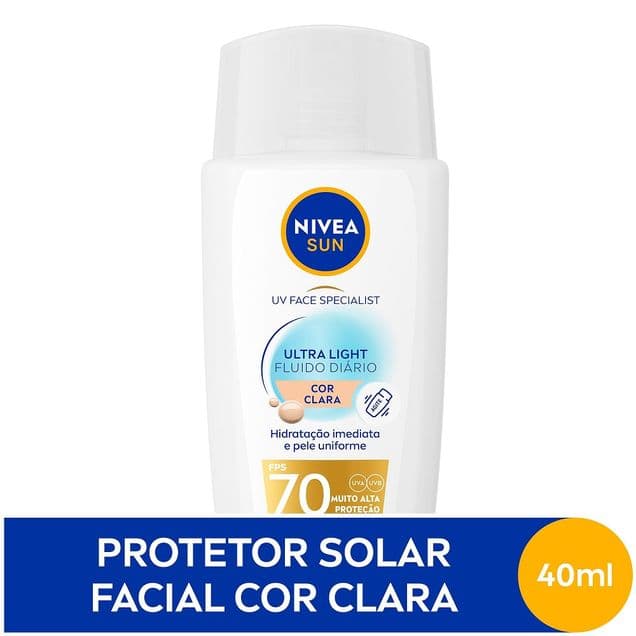 Protetor Solar Facial Nivea Sun UV Face Specialist Ultra Light FPS 70 Cor Clara 40ml