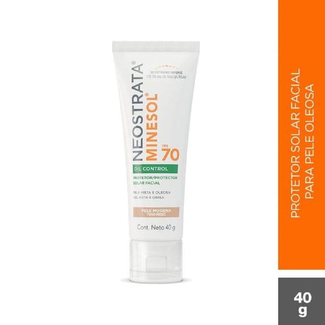 Protetor Solar Facial com Cor FPS70 Médio Claro NEOSTRATA Minesol Oil Control 40g
