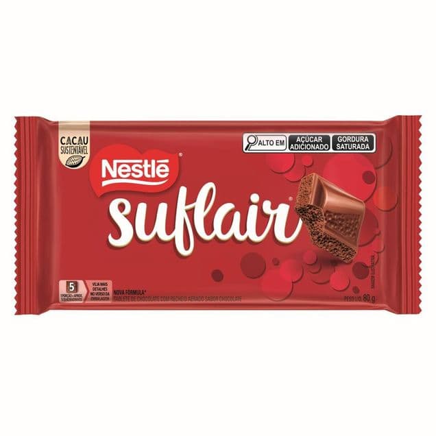Chocolate Nestlé Suflair Aerado ao Leite 80g