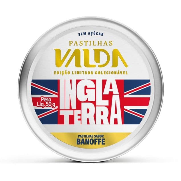 Pastilhas Valda Campeões Inglaterra Banoffee Edição Limitada 50g