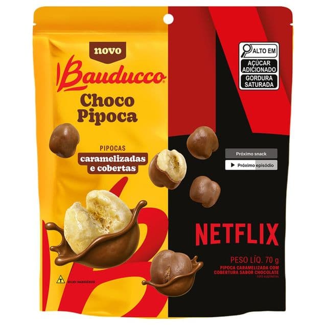 Pipoca Caramelizada Bauducco Choco Netflix Chocolate 70g