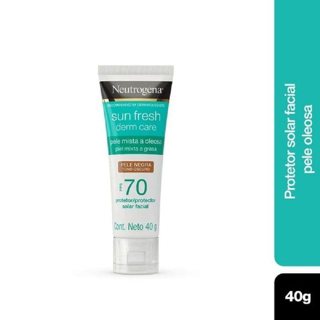 Protetor Solar Facial Neutrogena FPS70 Sun Fresh Derm Care Pele Negra 40g