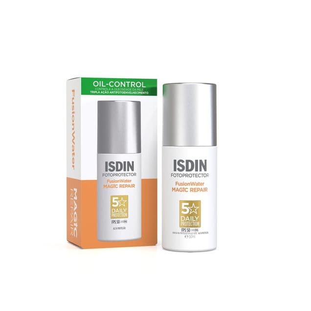 Protetor Solar Facial Isdin Fusion Water Magic Repair Oil-Control FPS 50 50ml
