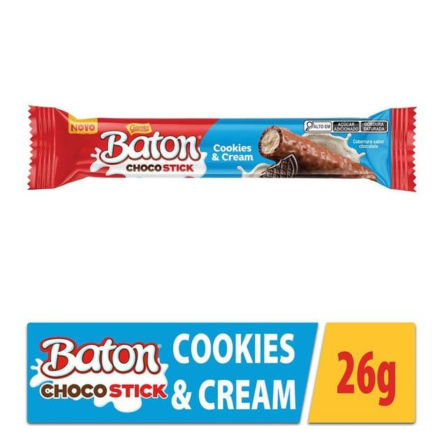 Choco Stick Garoto Baton Cookies e Cream 26g