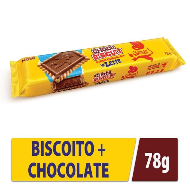 Biscoito Chocobiscuit Garoto Chocolate ao Leite 78g
