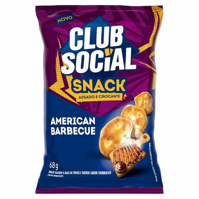 Salgadinho Club Social Snack American Barbecue 68g