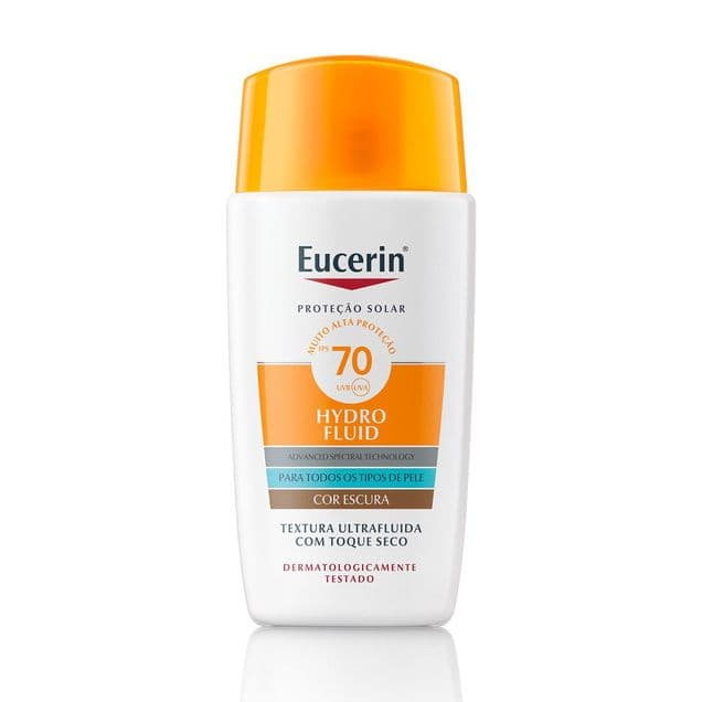 Protetor Solar Facial Sun Cor Escura FPS 70 Eucerin Hydro Fluid 50ml