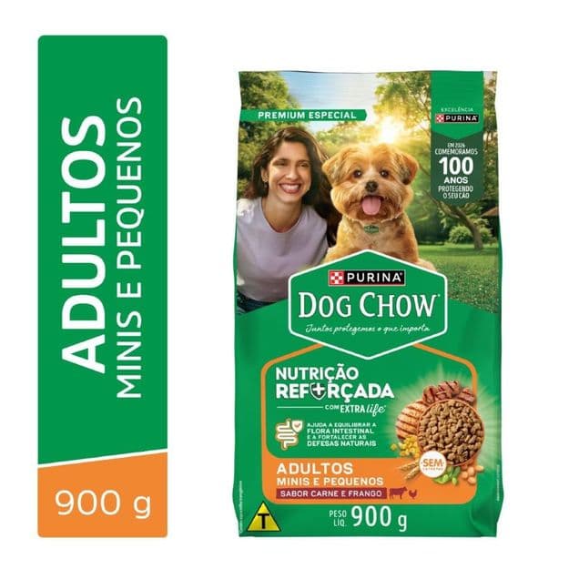 Dog Chow Nutrição Reforçada Cães Adultos Raças Pequenas Frango e Carne