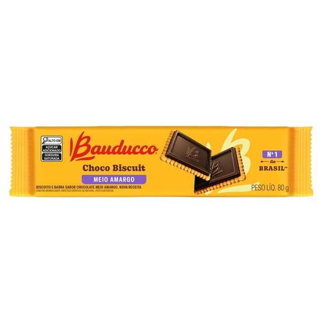 Biscoito Bauducco Chocolate Meio Amargo 80g
