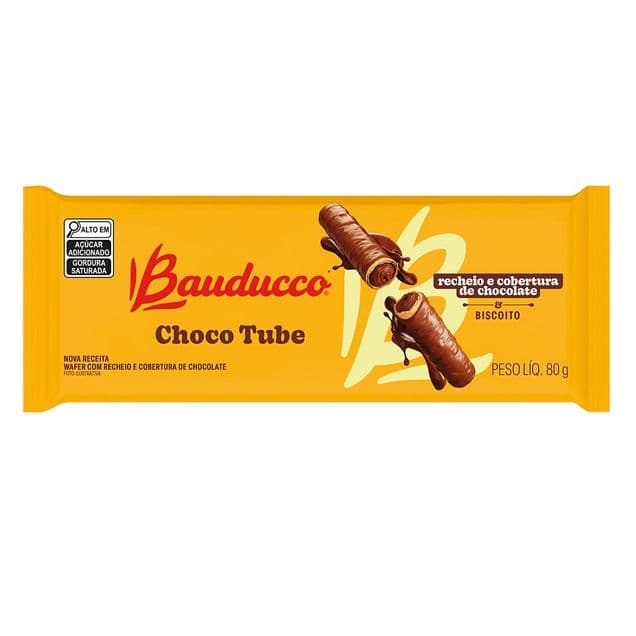 Biscoito Wafer Bauducco Recheio e Cobertura Chocolate 80g