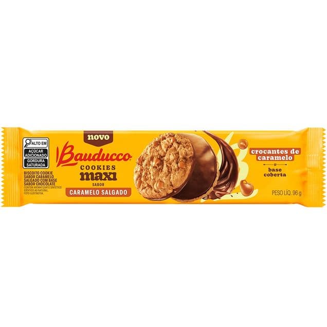 Biscoito Cookies Maxi Bauducco Caramelo Salgado 96g