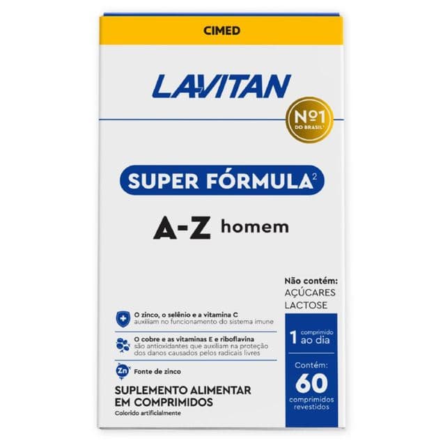 Lavitan Super Fórmula A-Z Homem 60 Comprimidos