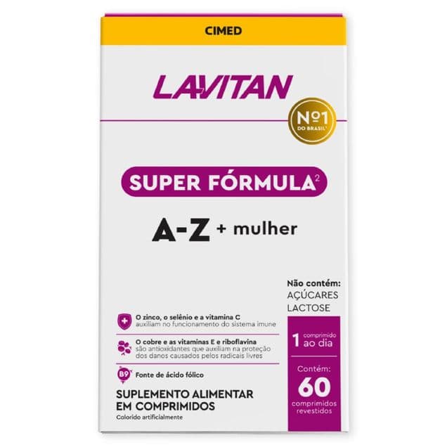 Lavitan Super Fórmula AZ Mulher CIMED 60 Comprimidos