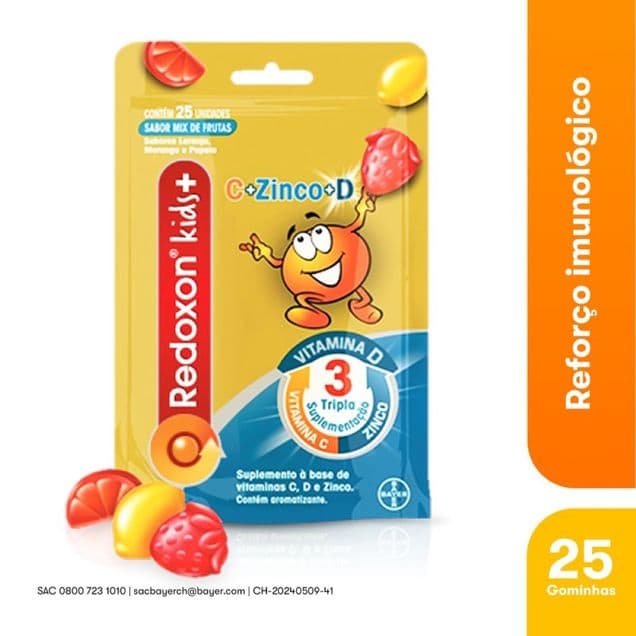 Redoxon Vitamina Infantil Sabor Mix de Frutas 25 Gomas
