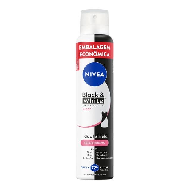 Desodorante Aerosol Nivea Invisible Black & White Clear Feminino 48h 200ml