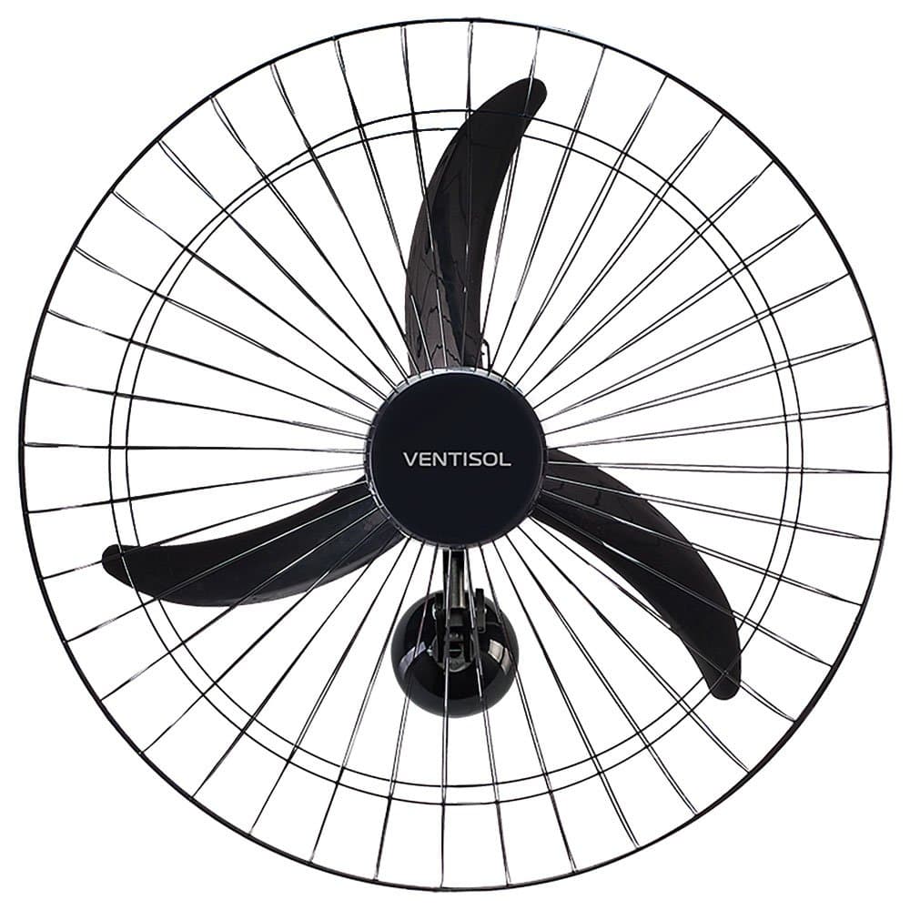 Ventilador de Parede 60cm Oscilante 200W Bivolt Preto VENTISOL-543
