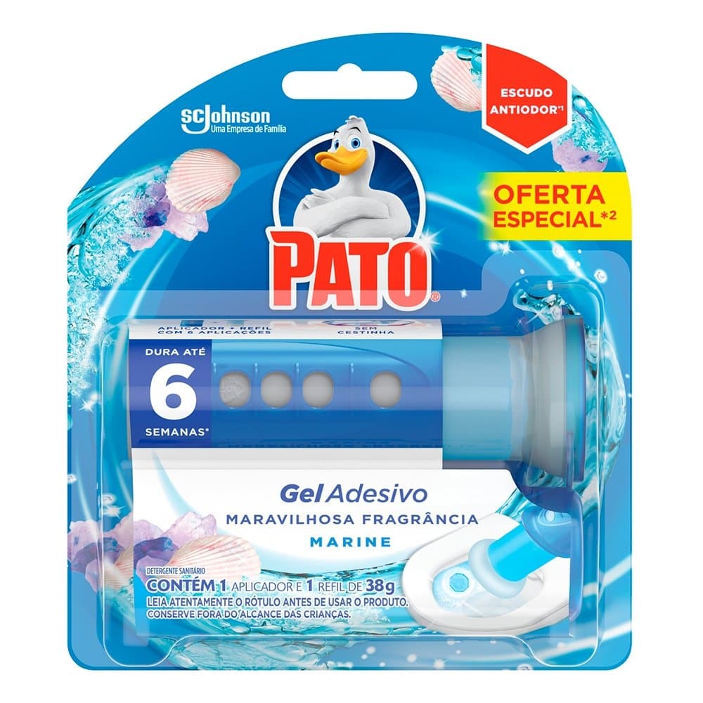 Gel Adesivo Sanitário Pato Marine com 6 Discos Aplicador